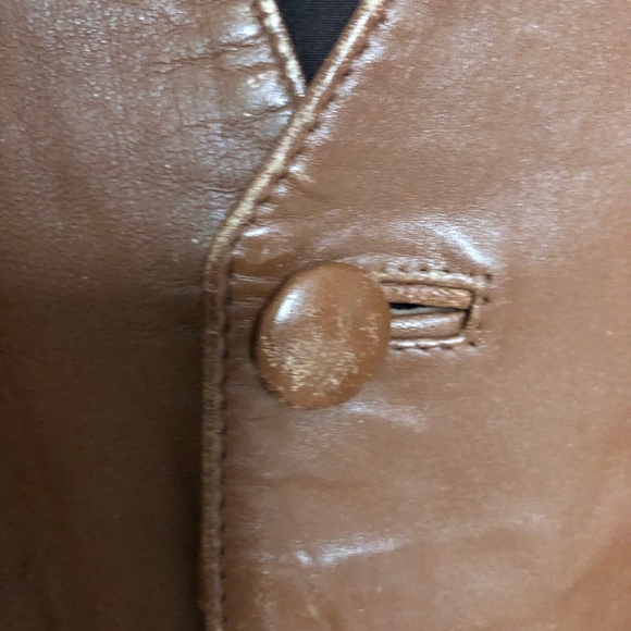 Vintage Leather 80s Vest Made in Italy Large - Picture 6 of 11